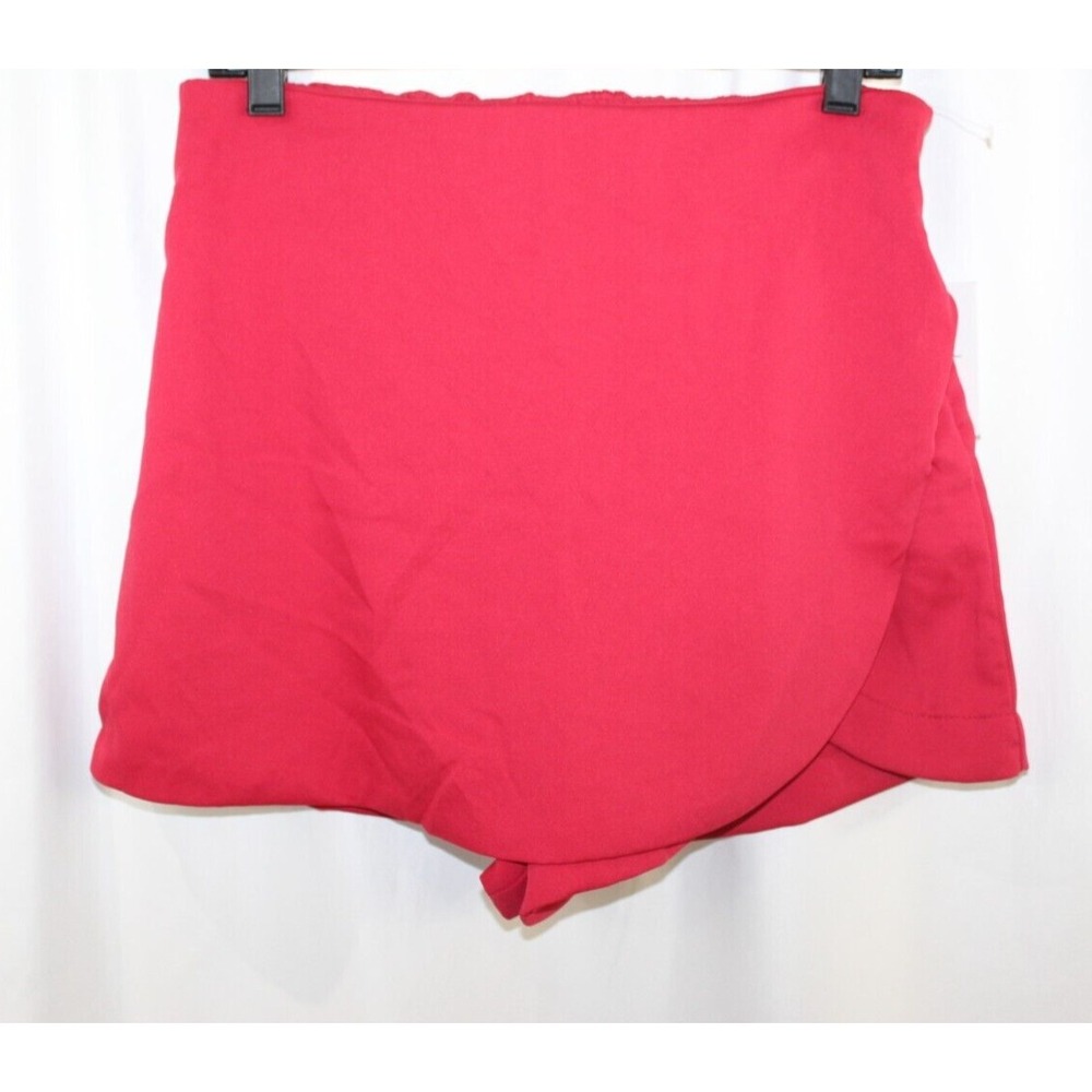 NWT Japna Womens Red Faux Wrap Skort Shorts L